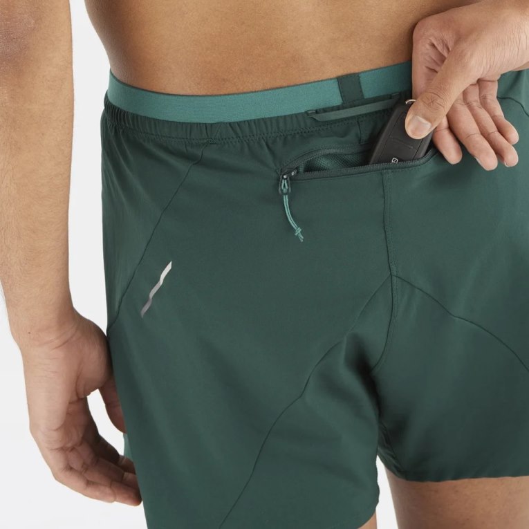 Green Salomon Cross 5'' Men's Shorts | PH 38691W